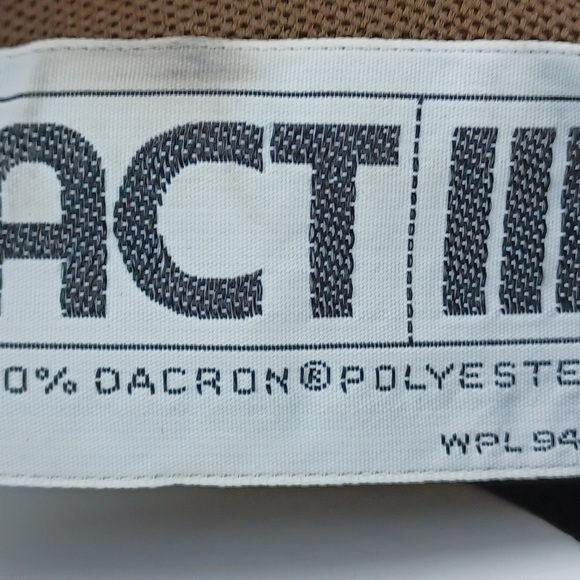 ACT lll Vintage Shirt Jacket Polyester Brown & Whote Button Cuff Small - Picture 11 of 13